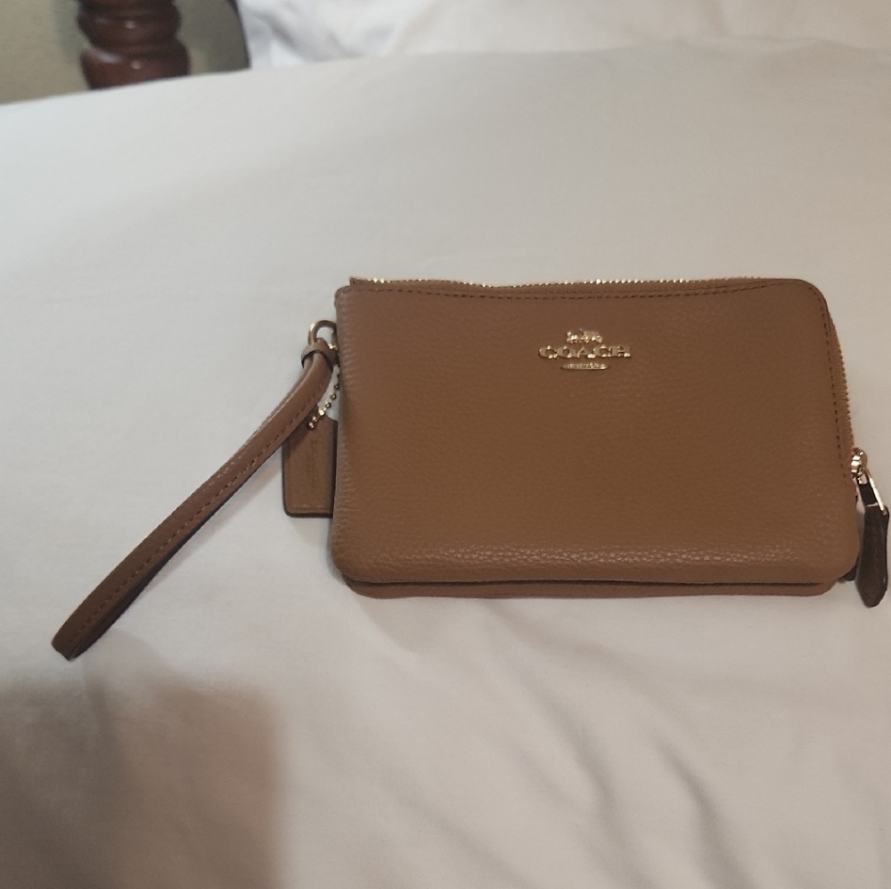 Coach Brown Leather Wristlet